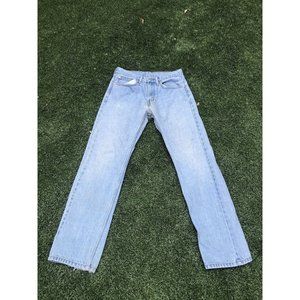 Vintage Levis Men's 505 Blue Denim Jeans Regular Fit Straight Size 31x32